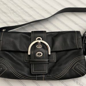 Coach Black Leather Soho Boho Satchel Shoulder Buckle Bag​​​​​​​​​​.